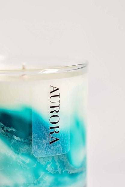 AURORA Marble Effect Candle, Green Marble Candles, Aromatheraphy Candles, Essential Oil Candles, Wellness Candles, Aesthetic Candles