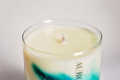 AURORA Marble Effect Candle, Green Marble Candles, Aromatheraphy Candles, Essential Oil Candles, Wellness Candles, Aesthetic Candles